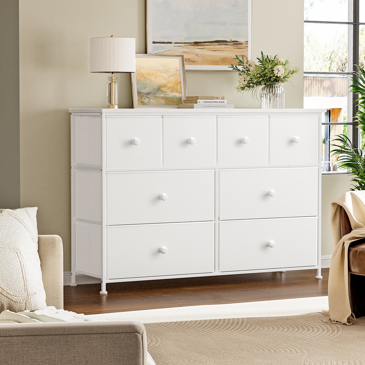 WOWLIVE 8-drawer Dresser, Fabric Storage, Chest of Drawers for Bedroom