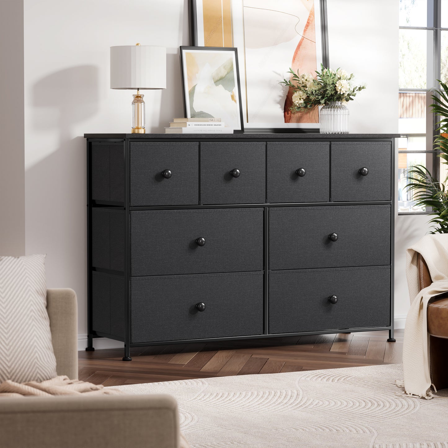 WOWLIVE 8-drawer Dresser, Fabric Storage, Chest of Drawers for Bedroom