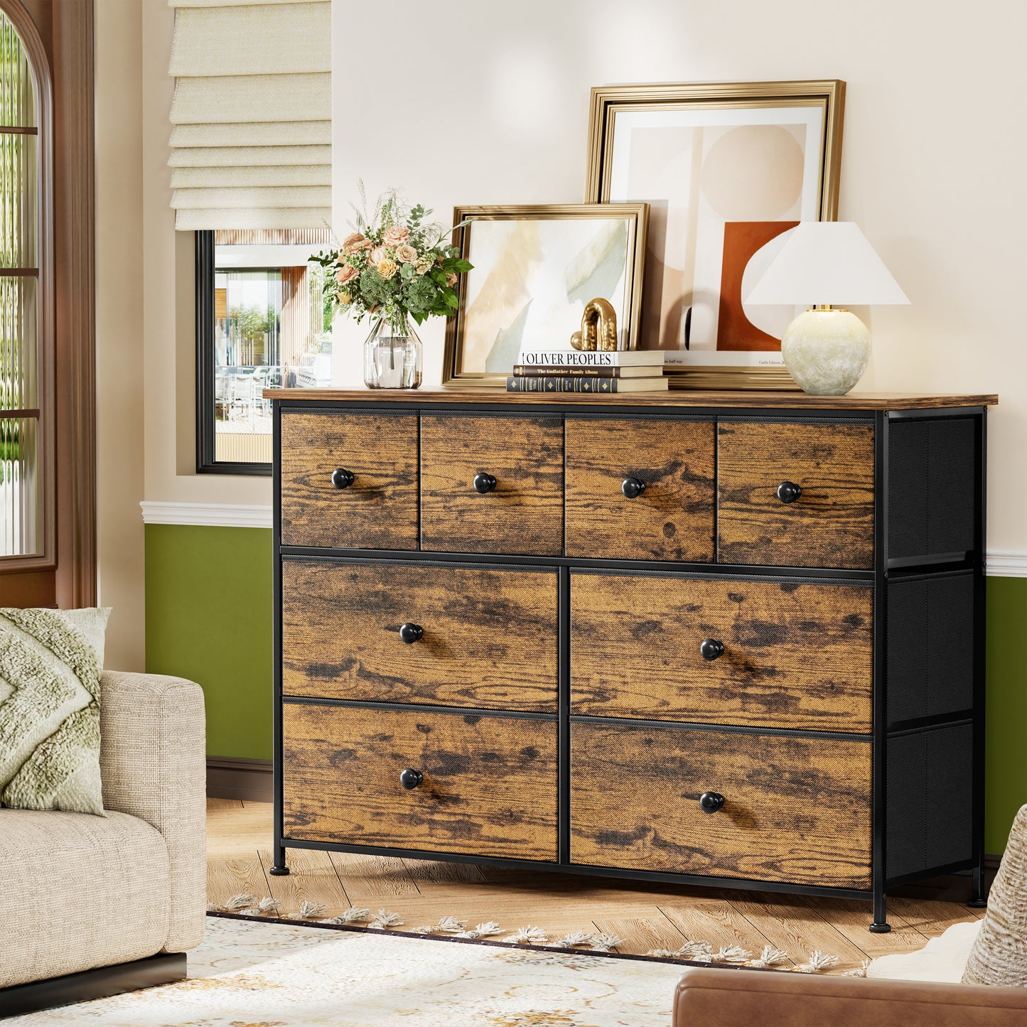 WOWLIVE 8-drawer Dresser, Fabric Storage, Chest of Drawers for Bedroom