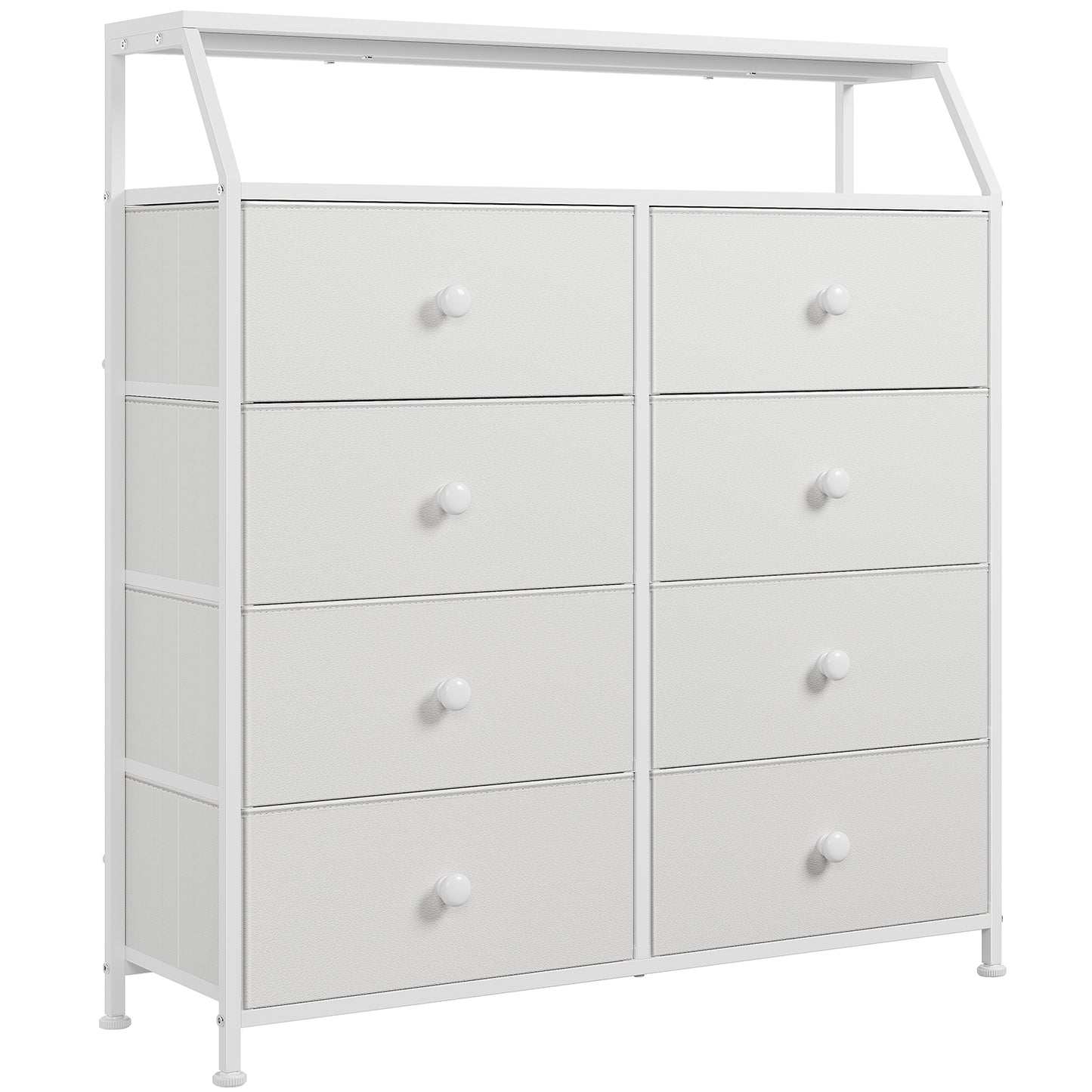 WOWLIVE 8 Drawer Dresser with 2-Tier Open Shelf, Double Chest of Drawer