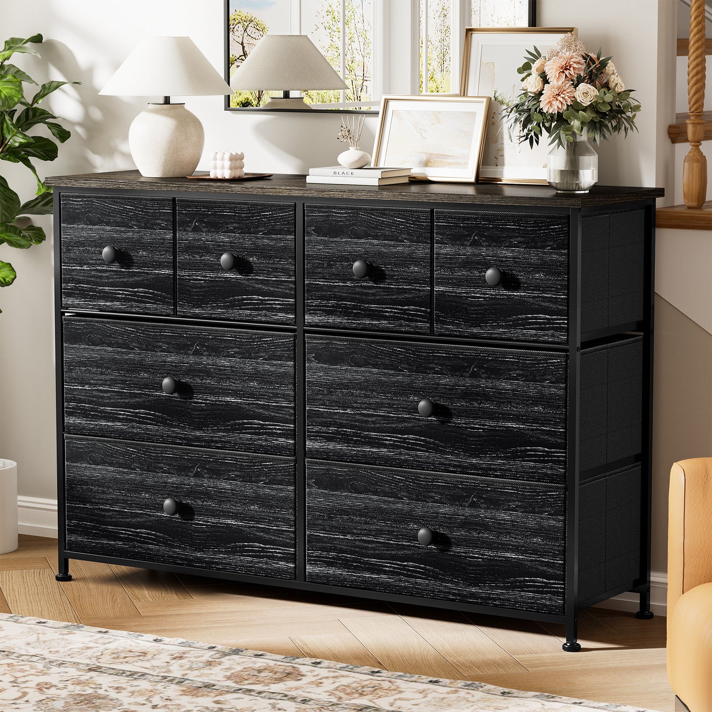 WOWLIVE 8-drawer Dresser, Fabric Storage, Chest of Drawers for Bedroom