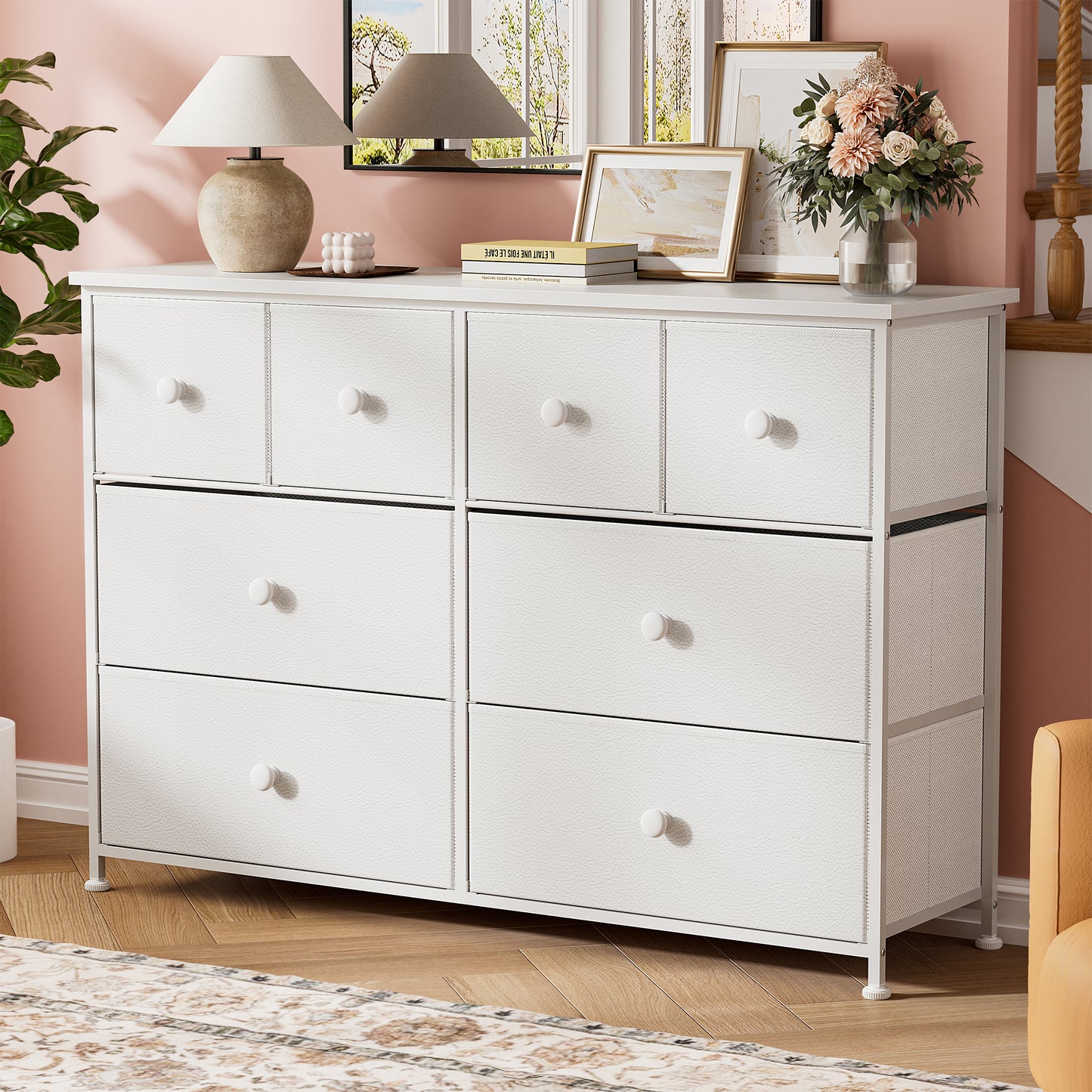 WOWLIVE 8-drawer Dresser, Fabric Storage, Chest of Drawers for Bedroom