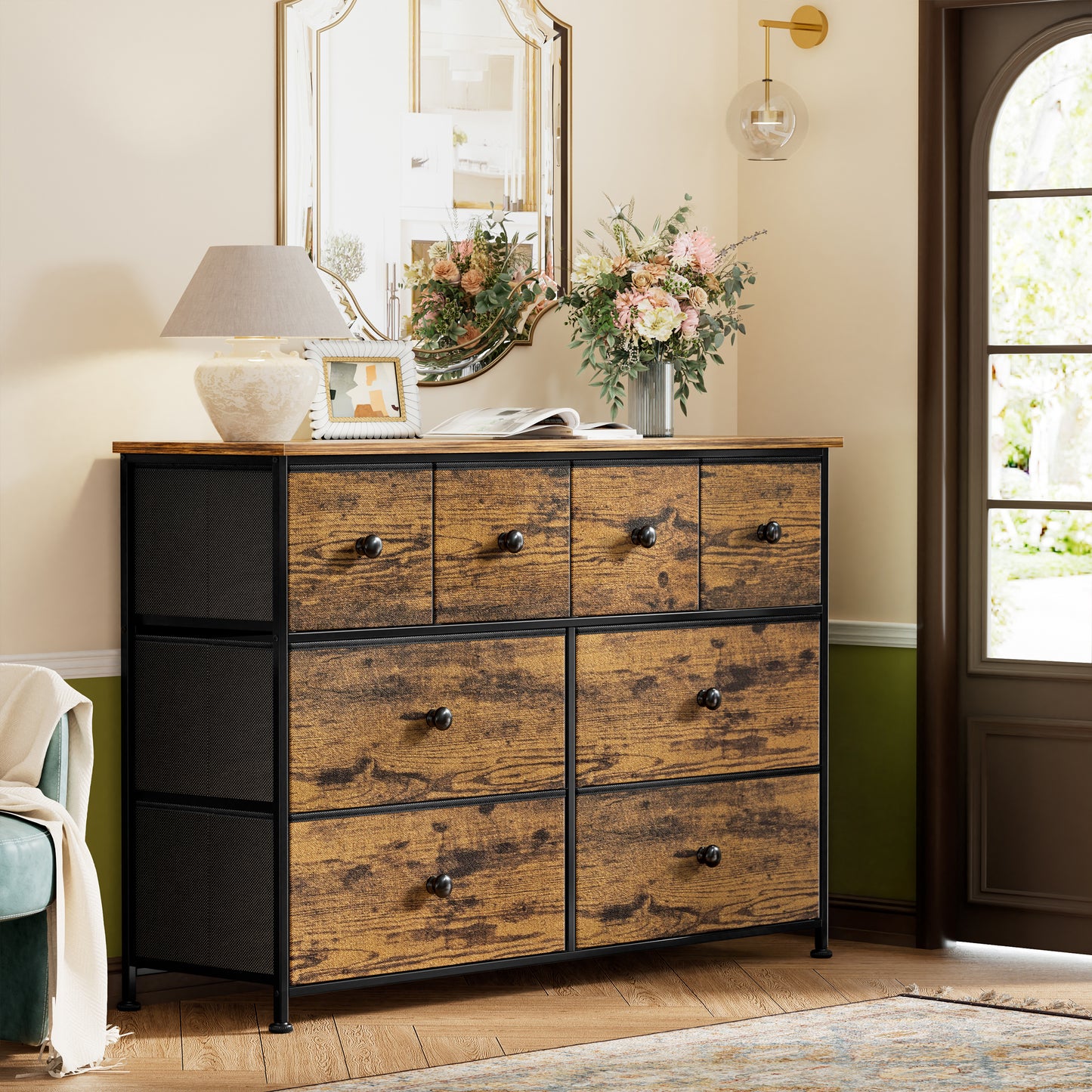 WOWLIVE 8-drawer Dresser, Fabric Storage, Chest of Drawers for Bedroom
