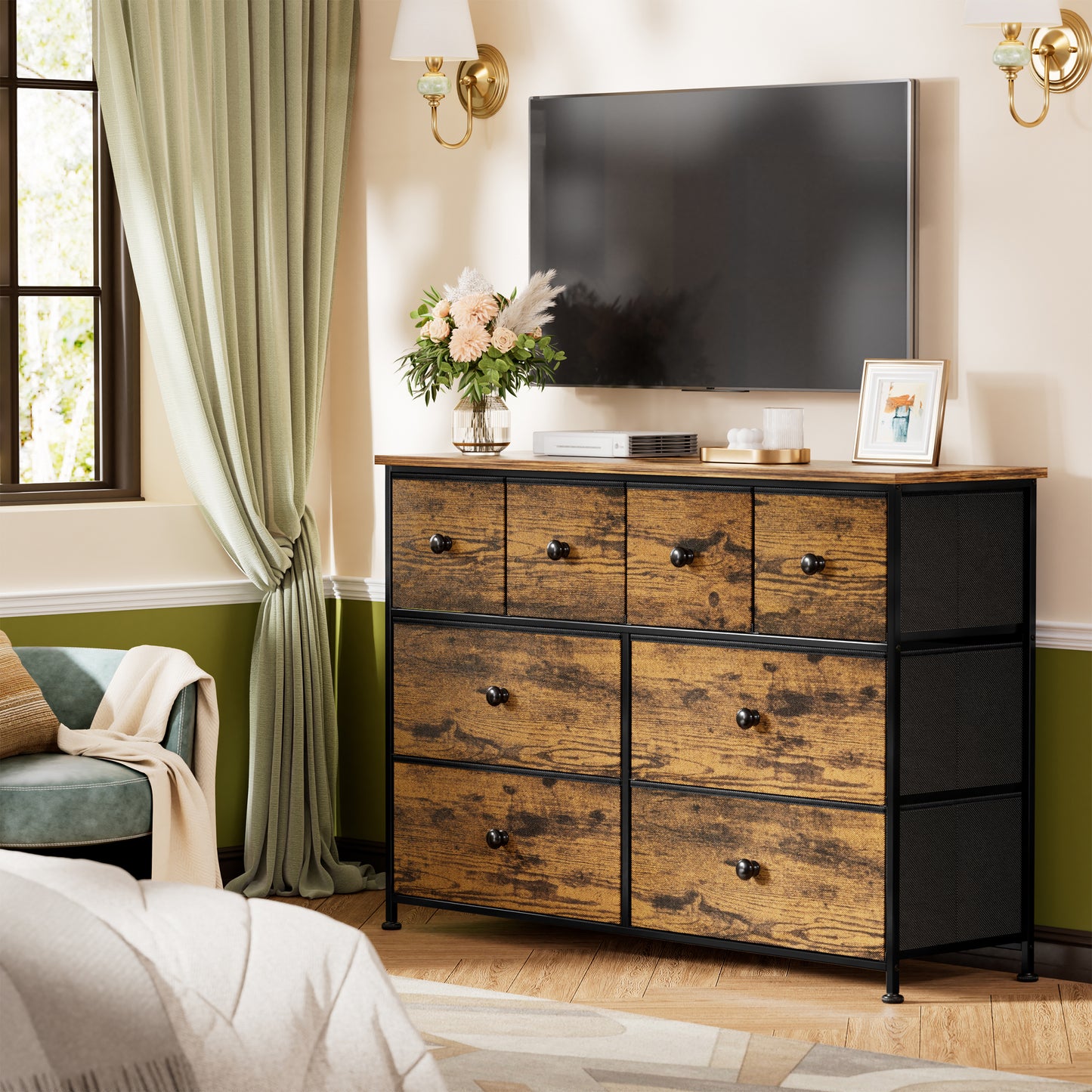 WOWLIVE 8-drawer Dresser, Fabric Storage, Chest of Drawers for Bedroom