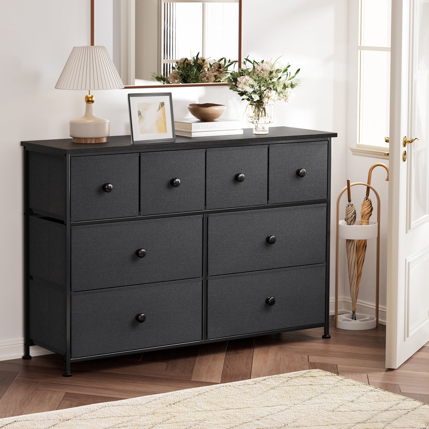 WOWLIVE 8-drawer Dresser, Fabric Storage, Chest of Drawers for Bedroom
