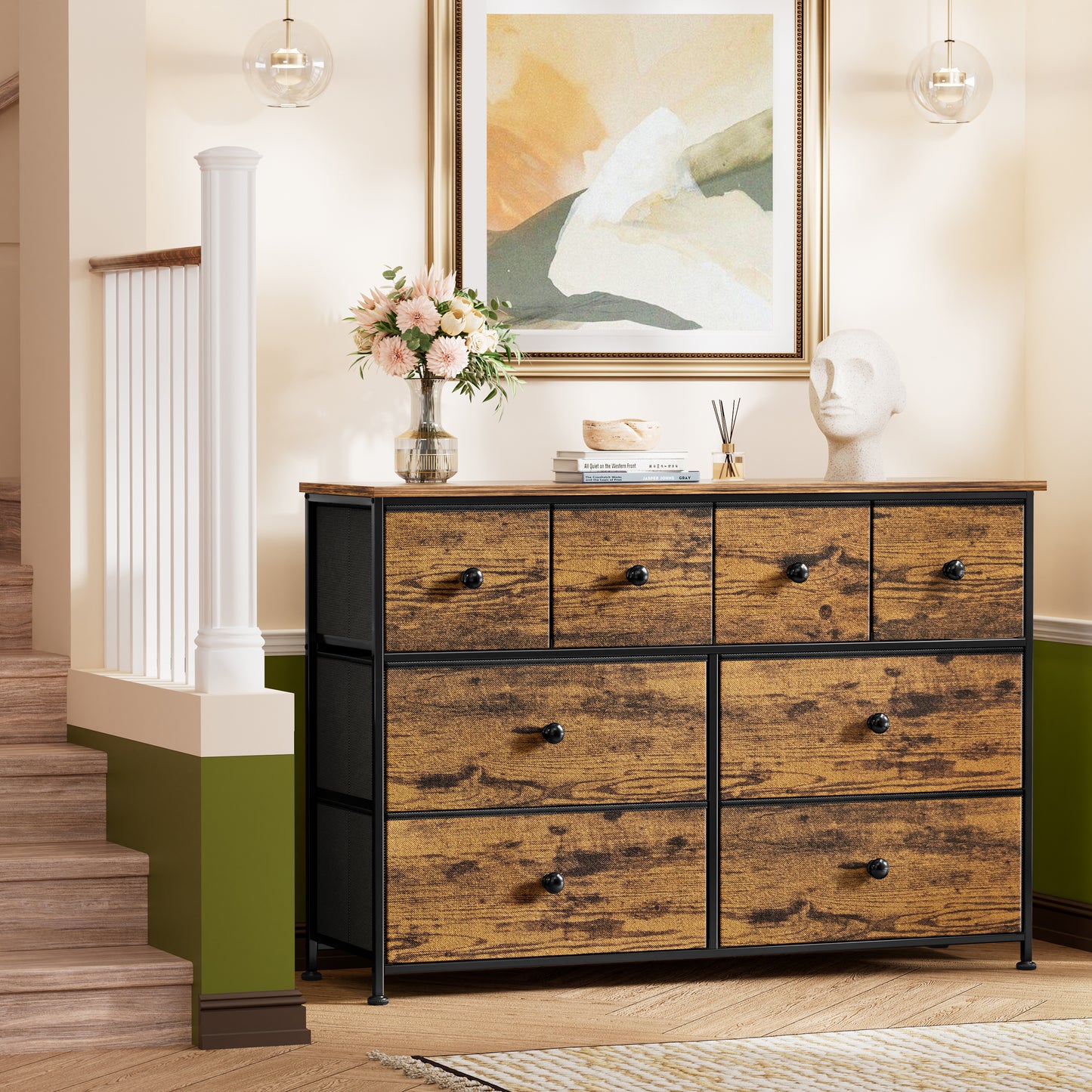 WOWLIVE 8-drawer Dresser, Fabric Storage, Chest of Drawers for Bedroom