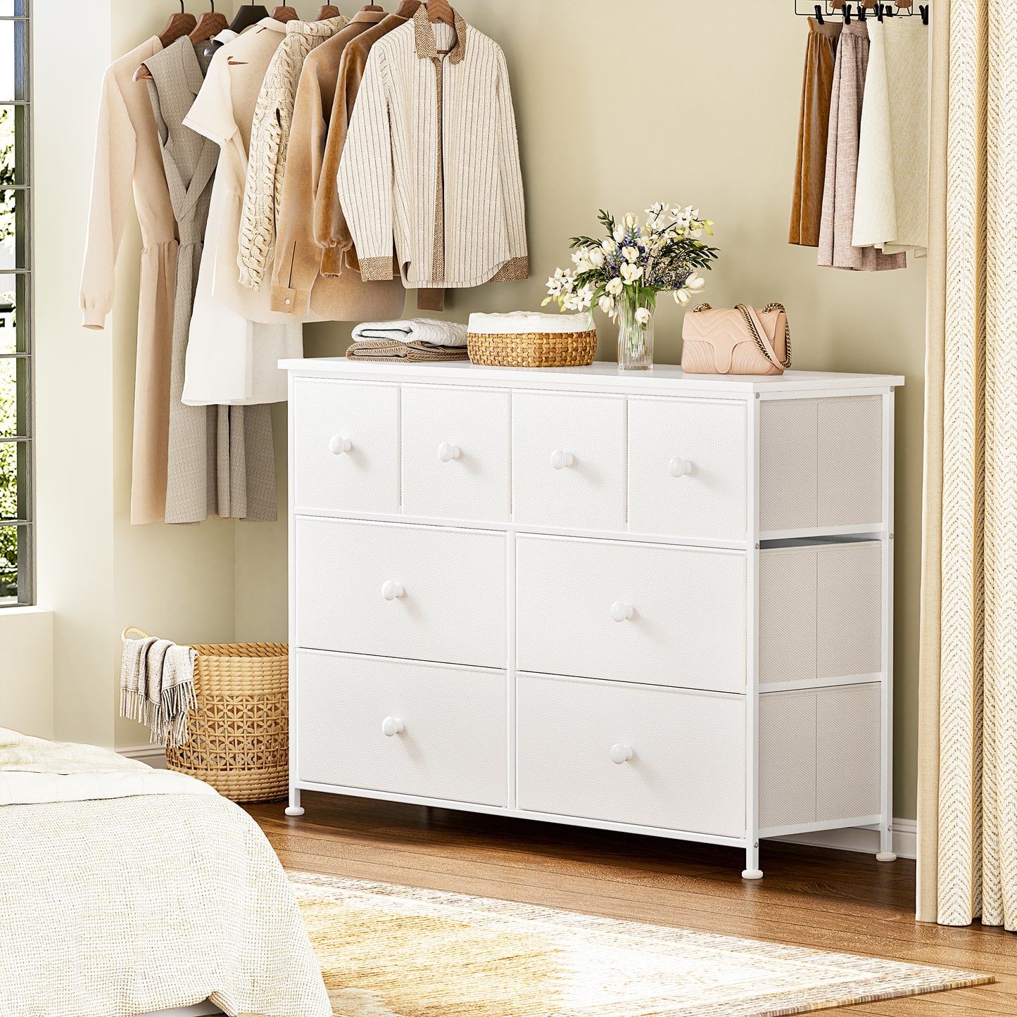 WOWLIVE 8-drawer Dresser, Fabric Storage, Chest of Drawers for Bedroom