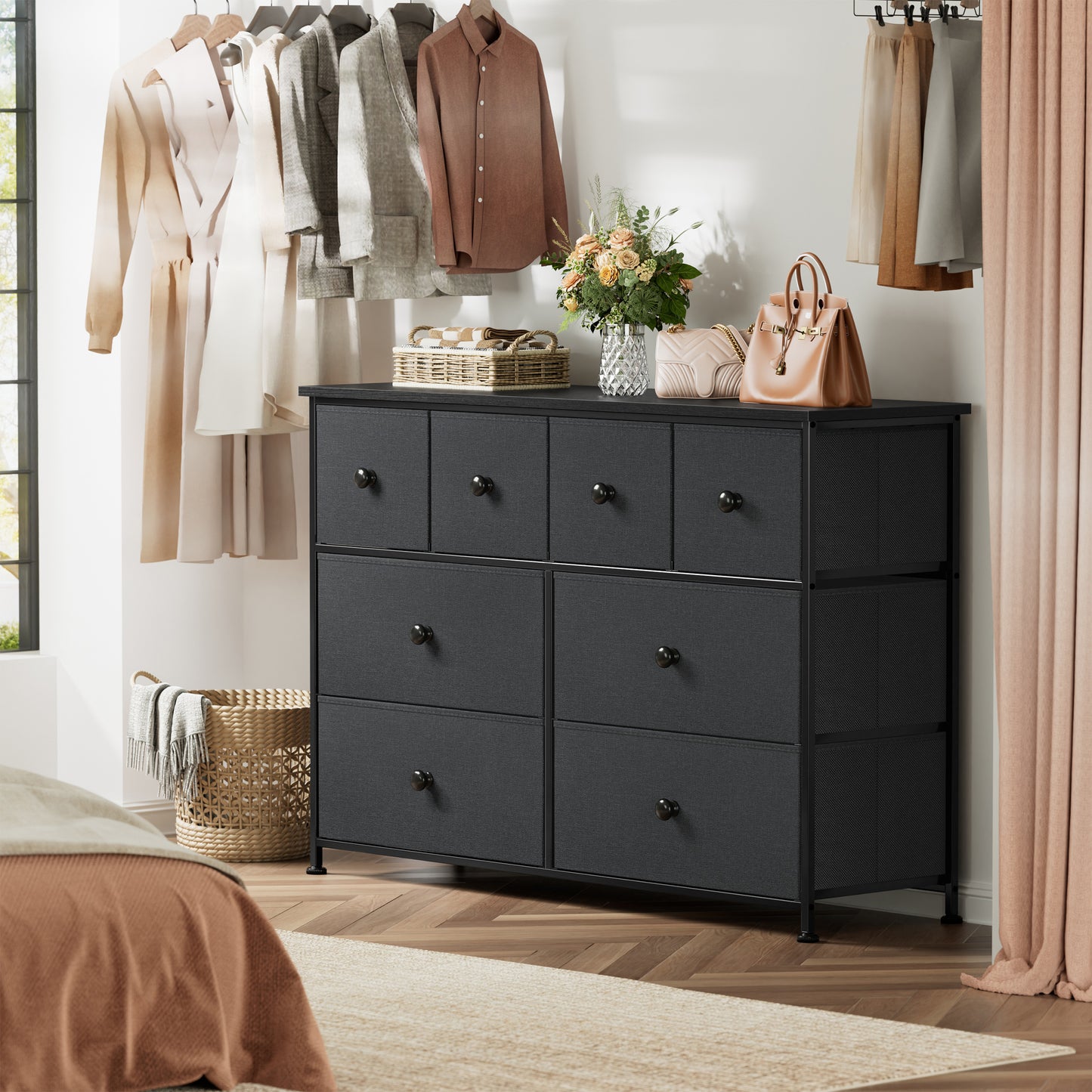 WOWLIVE 8-drawer Dresser, Fabric Storage, Chest of Drawers for Bedroom