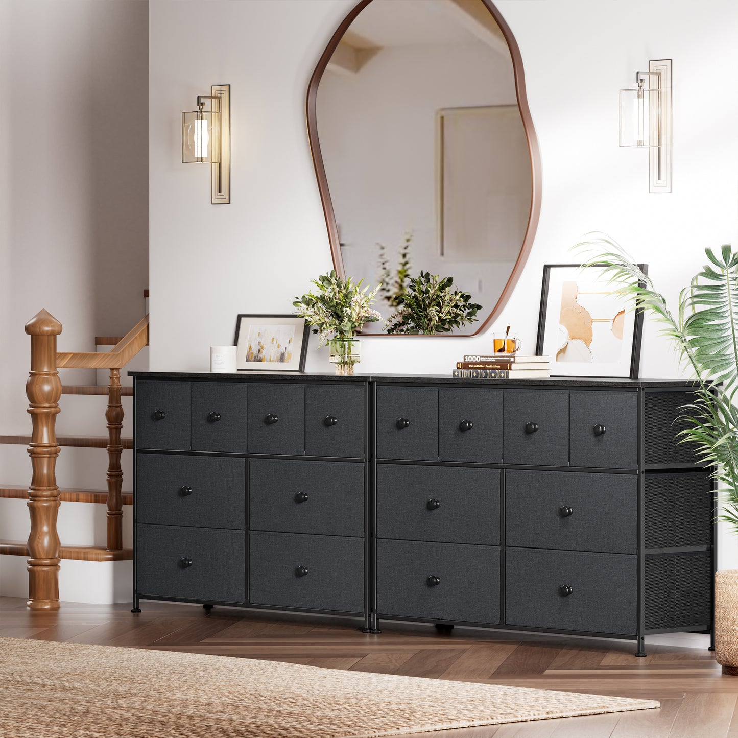 WOWLIVE 8-drawer Dresser, Fabric Storage, Chest of Drawers for Bedroom