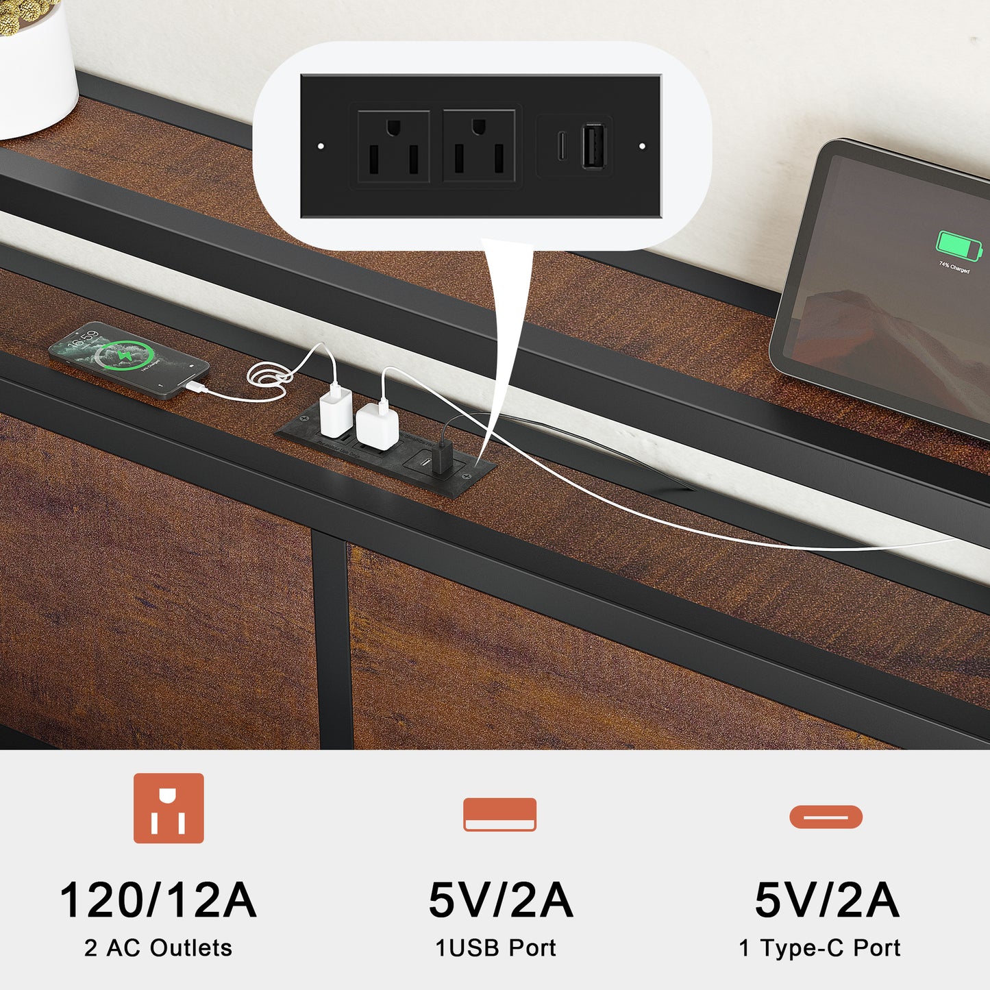 WOWLIVE Bed Frame with 4 Drawers, Modern bed with LED Light and Charging Station, Storage Headboard, No Spring Box Needed