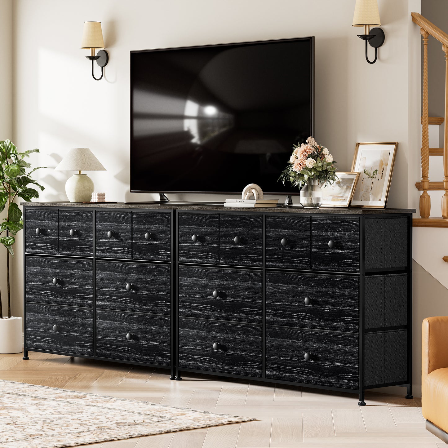 WOWLIVE 8-drawer Dresser, Fabric Storage, Chest of Drawers for Bedroom