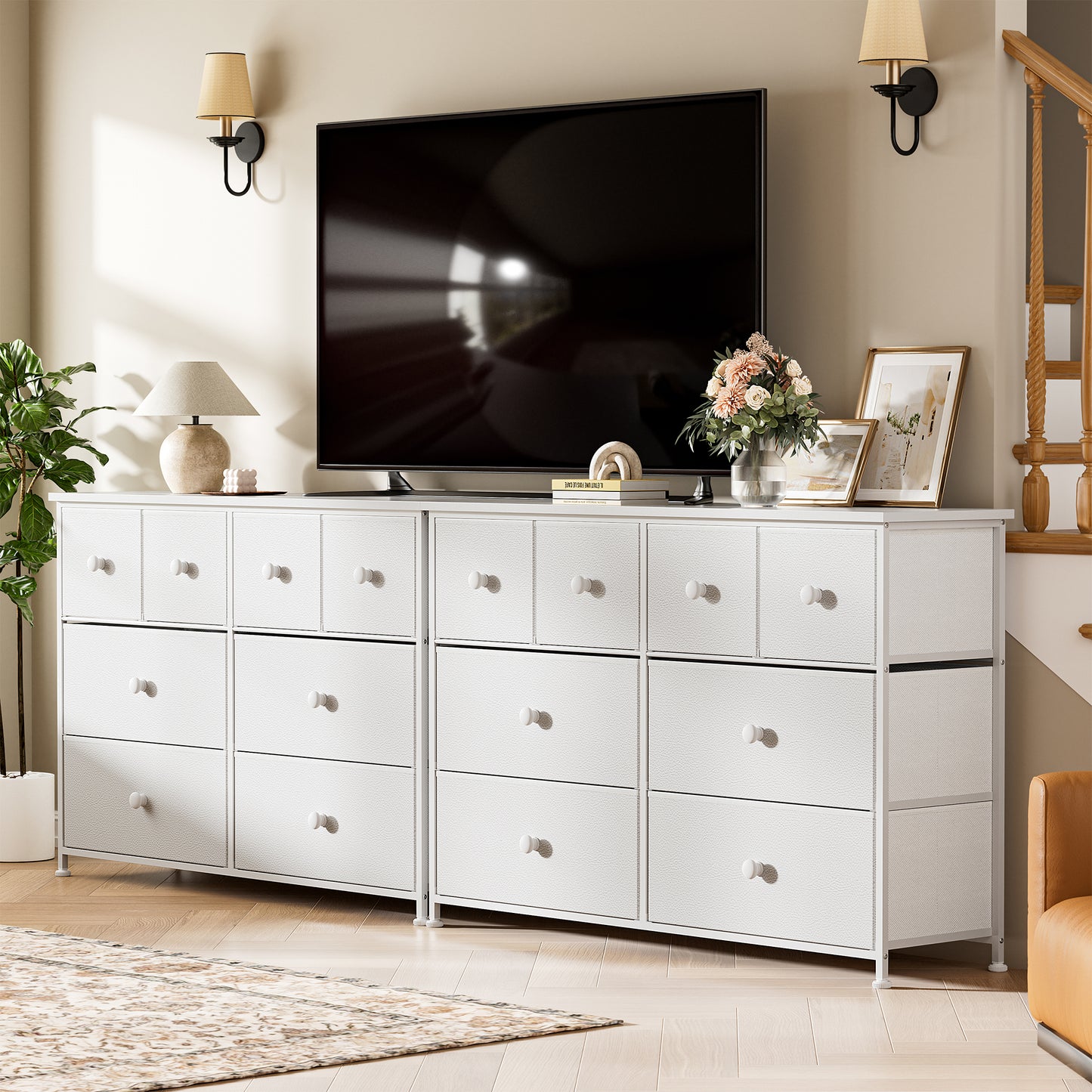 WOWLIVE 8-drawer Dresser, Fabric Storage, Chest of Drawers for Bedroom