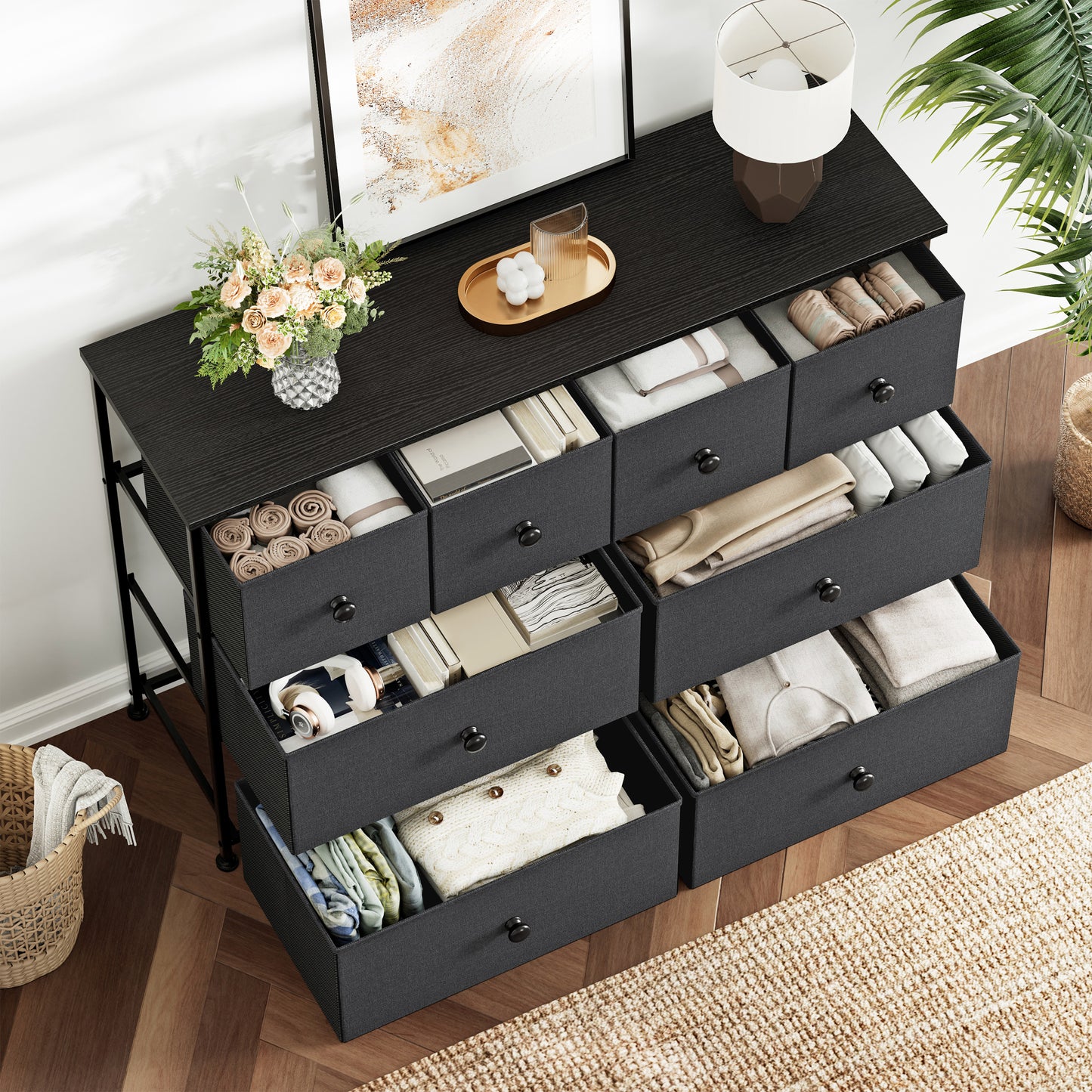 WOWLIVE 8-drawer Dresser, Fabric Storage, Chest of Drawers for Bedroom