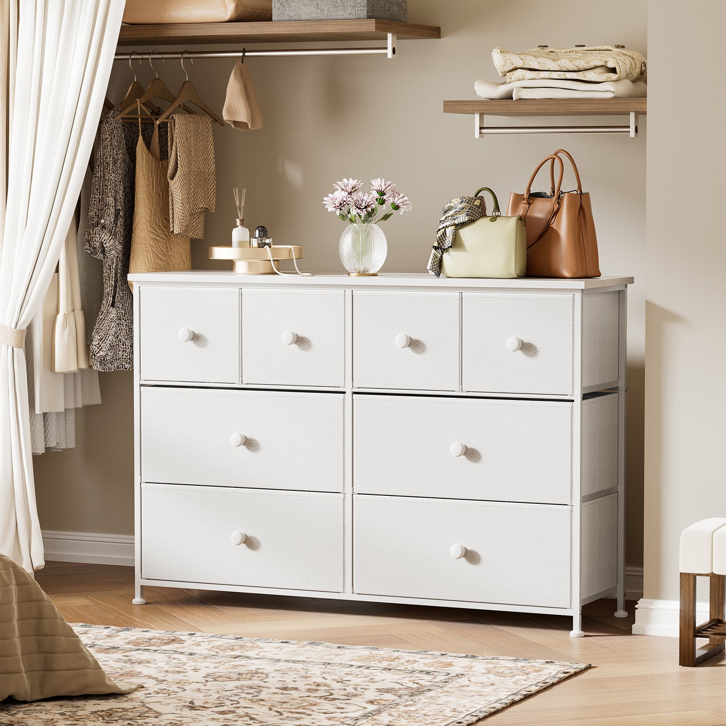 WOWLIVE 8-drawer Dresser, Fabric Storage, Chest of Drawers for Bedroom