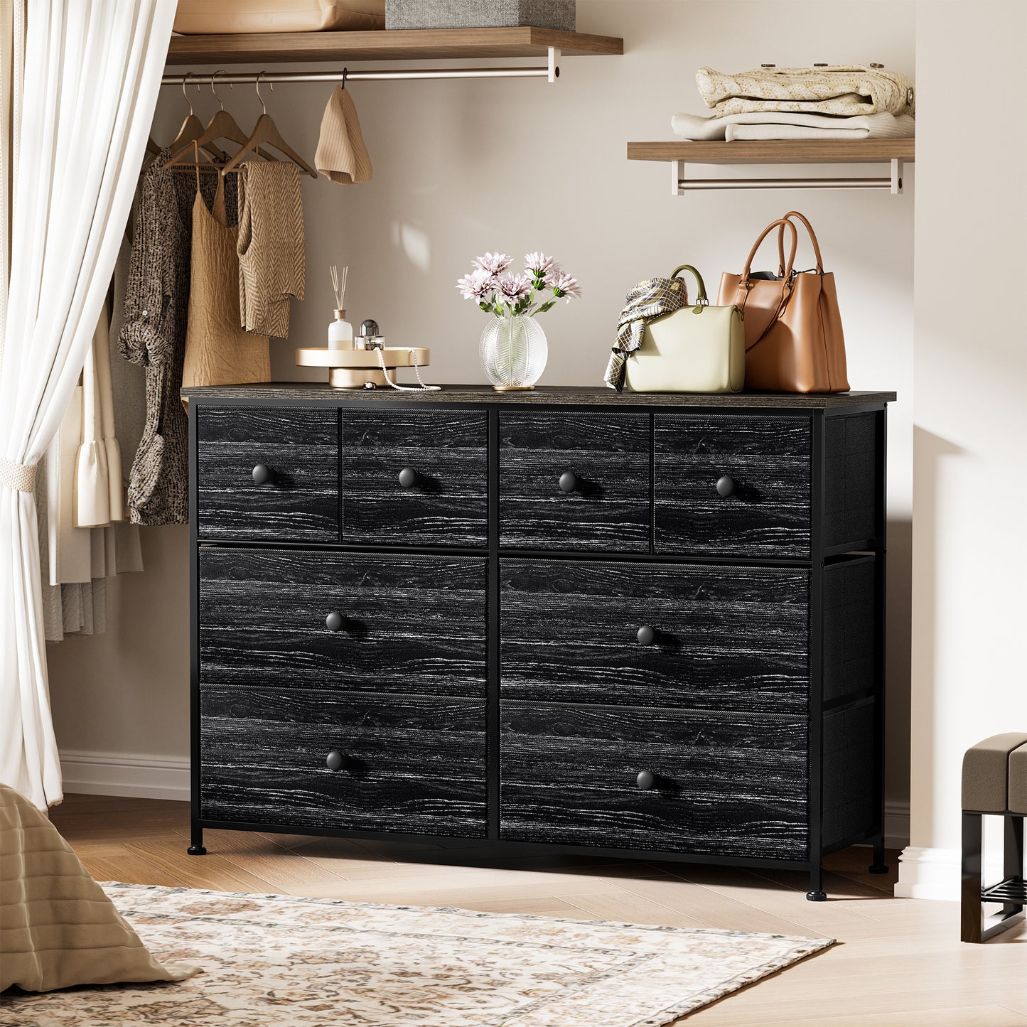 WOWLIVE 8-drawer Dresser, Fabric Storage, Chest of Drawers for Bedroom