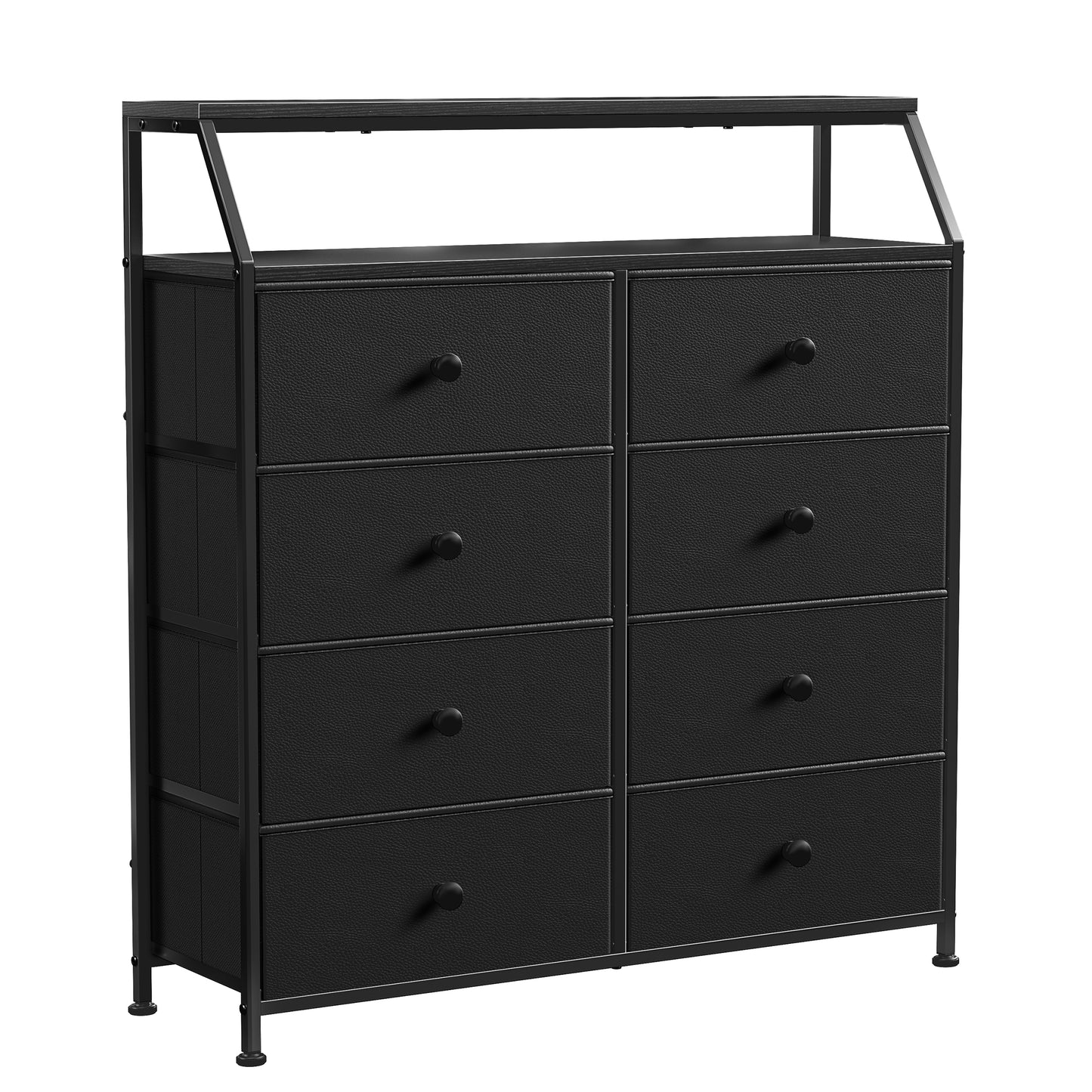 WOWLIVE 8 Drawer Dresser with 2-Tier Open Shelf, Double Chest of Drawer