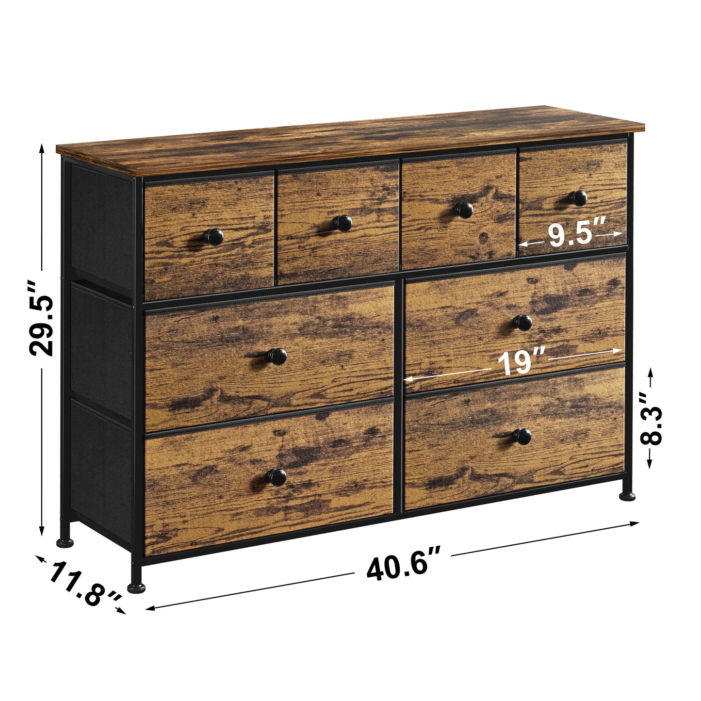 WOWLIVE 8-drawer Dresser, Fabric Storage, Chest of Drawers for Bedroom