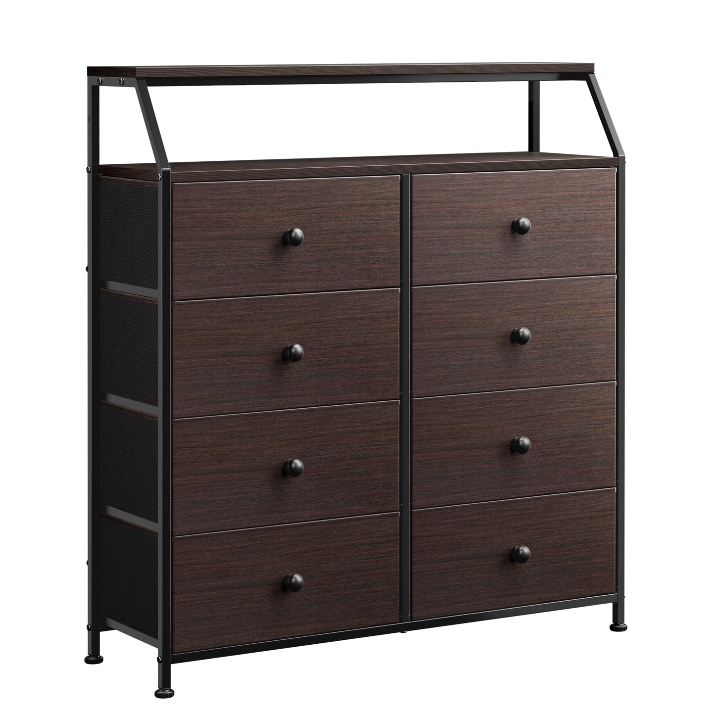 WOWLIVE 8 Drawer Dresser with 2-Tier Open Shelf, Double Chest of Drawer