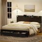 WOWLIVE Bed Frame with 2 Bedside Drawers & 2 Underbed Drawers,  Storage Bed with Outlet & Open Shelf
