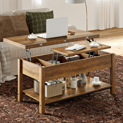 WOWLIVE Lift Top Coffee Table,  4-in-1 Multi-Function and Large Coffee Table with Storage