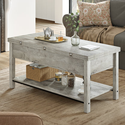 WOWLIVE Lift Top Coffee Table,  4-in-1 Multi-Function and Large Coffee Table with Storage