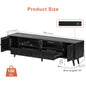 WOWLIVE 59"&70" LED Wood TV Stand with Power Outlets,  Modern Entertainment Center for TVs