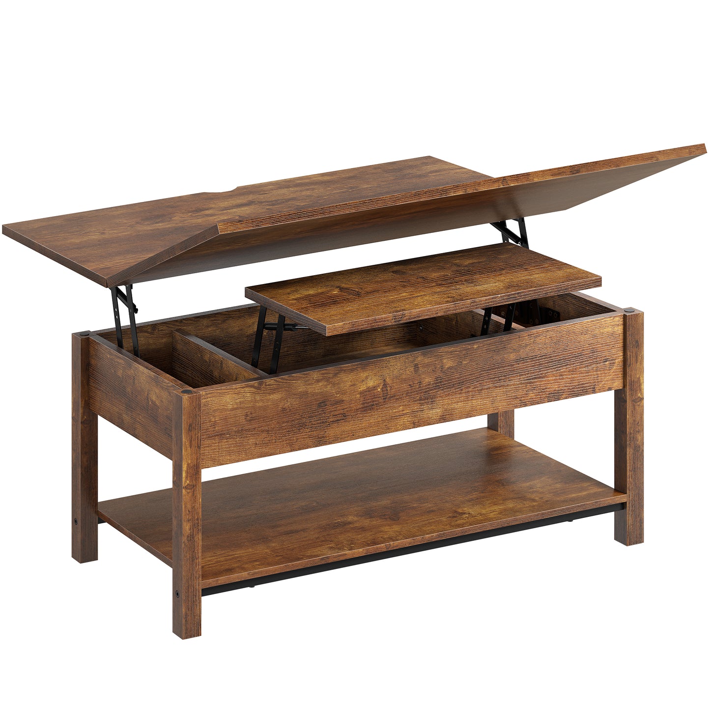 WOWLIVE Lift Top Coffee Table,  4-in-1 Multi-Function and Large Coffee Table with Storage