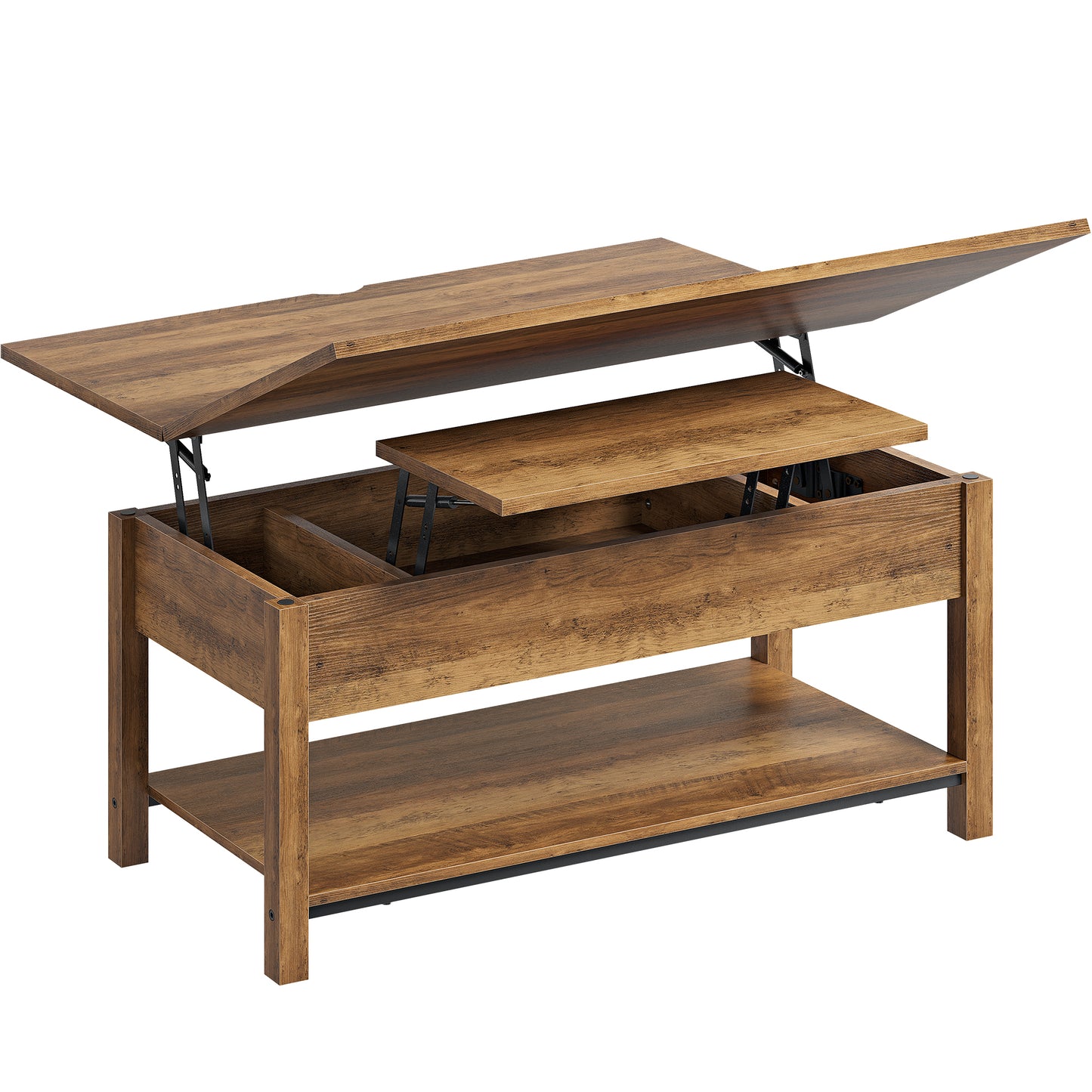 WOWLIVE Lift Top Coffee Table,  4-in-1 Multi-Function and Large Coffee Table with Storage