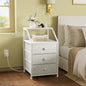 WOWLIVE Nightstands with 3 Drawers & Outlets, Bedside Tables with 2 USB Ports & 2-Tier Open Shelf