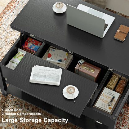 WOWLIVE Lift Top Coffee Table,  4-in-1 Multi-Function and Large Coffee Table with Storage