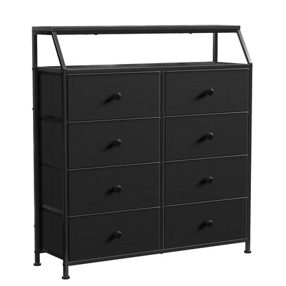 WOWLIVE 8 Drawer Dresser with 2-Tier Open Shelf, Double Chest of Drawer