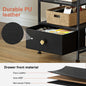 WOWLIVE 23.5in Nightstand with Drawer & Outlets, Modern Bedside Table