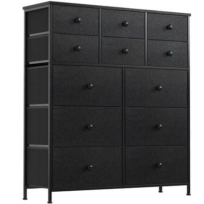 WOWLIVE Dresser 12 Chest of Drawers, Closet with Wooden