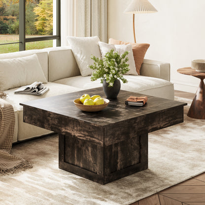 WOWLIVE Lift Top Coffee Table With Hidden Storage & LED light Strip