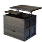 WOWLIVE Farmhourse Wood Square Coffee Table,  Lift Top Coffee Table with 4-in-1 Storage