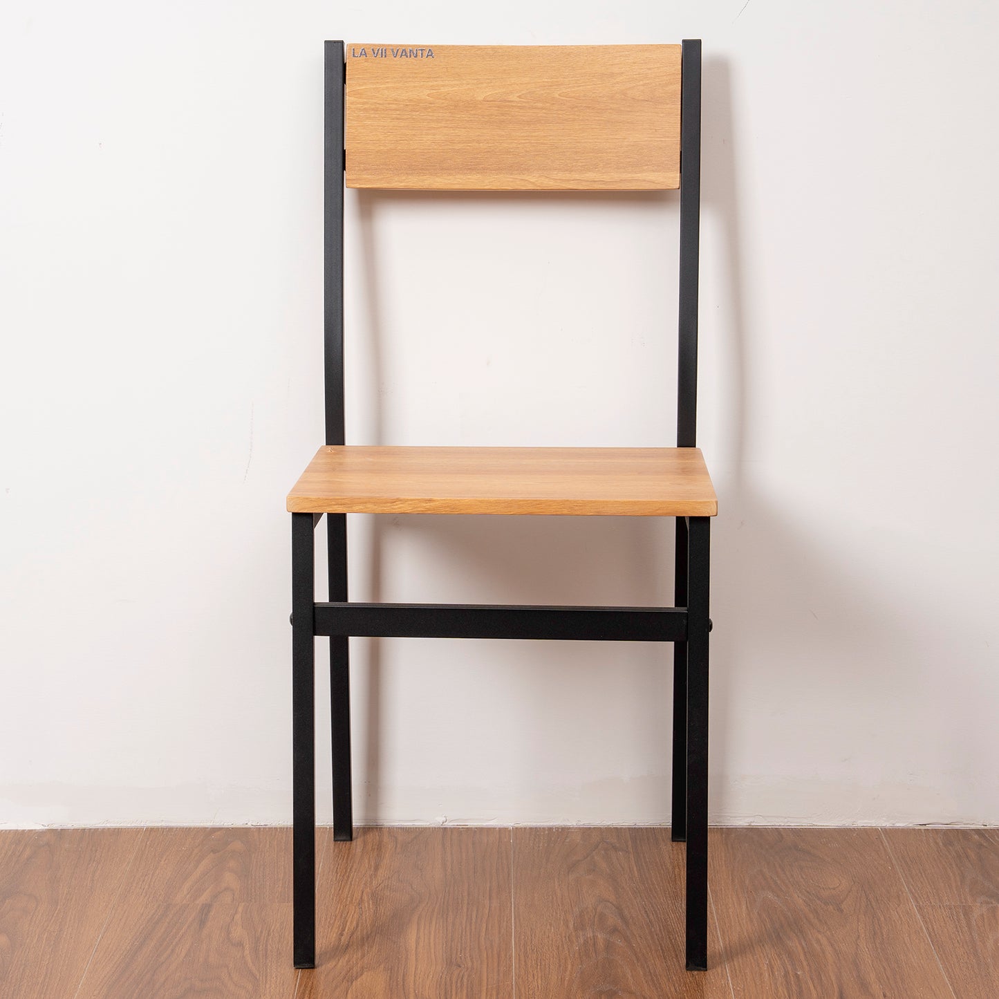 LA VII VANTA Dining Chair,Rustic Wood Chairs with Metal Steel Frame