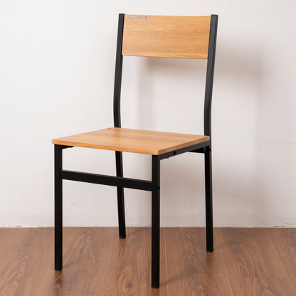 LA VII VANTA Dining Chair,Rustic Wood Chairs with Metal Steel Frame