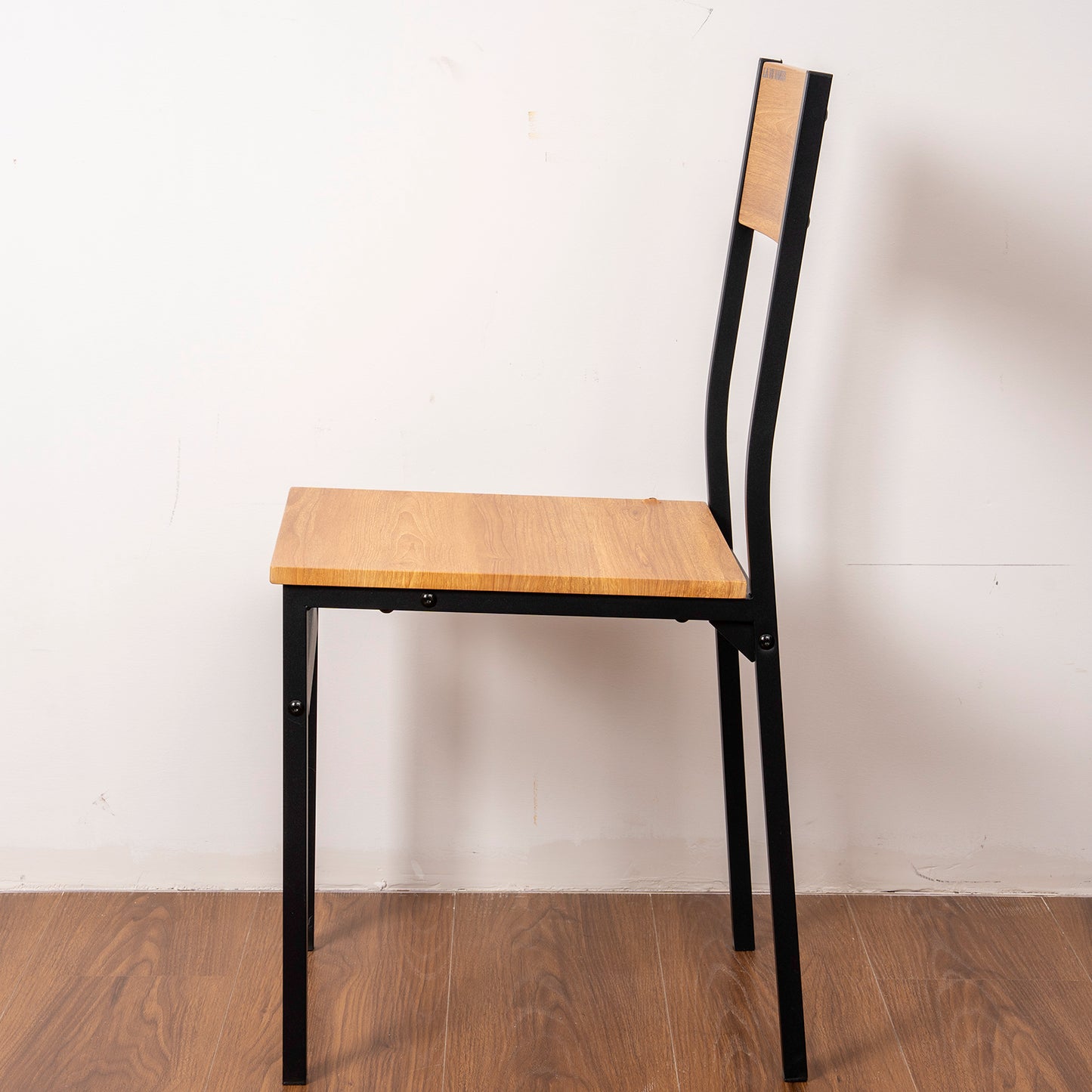 LA VII VANTA Dining Chair,Rustic Wood Chairs with Metal Steel Frame