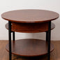 LA VII VANTA Lift-Top Wood Coffee Table,  Small Round Cocktail Table with Storage and Hidden Compartment for Living Room