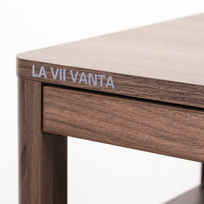 LA VII VANTA Modern Nightstand with 2 Drawers Wooden End Table with Charging Station